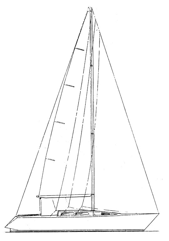 Peterson 37 sailboat under sail