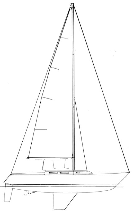 Peterson 38 sailboat under sail