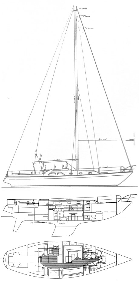 Ph 41 sailboat under sail