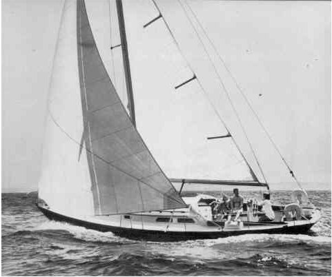 Pilot 35 hinckley sailboat under sail