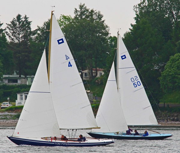 Piper one design sailboat under sail