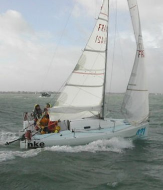 Pogo 2 sailboat under sail