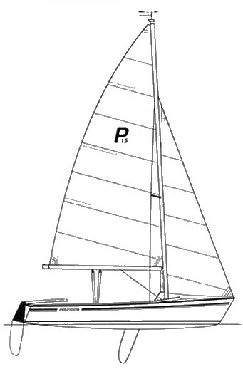 Precision 15 cb sailboat under sail