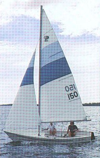 Precision 16 sailboat under sail