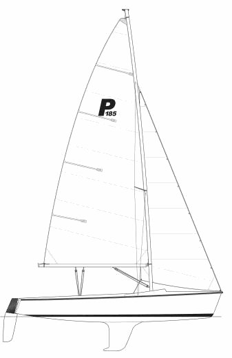 Precision 185 sailboat under sail
