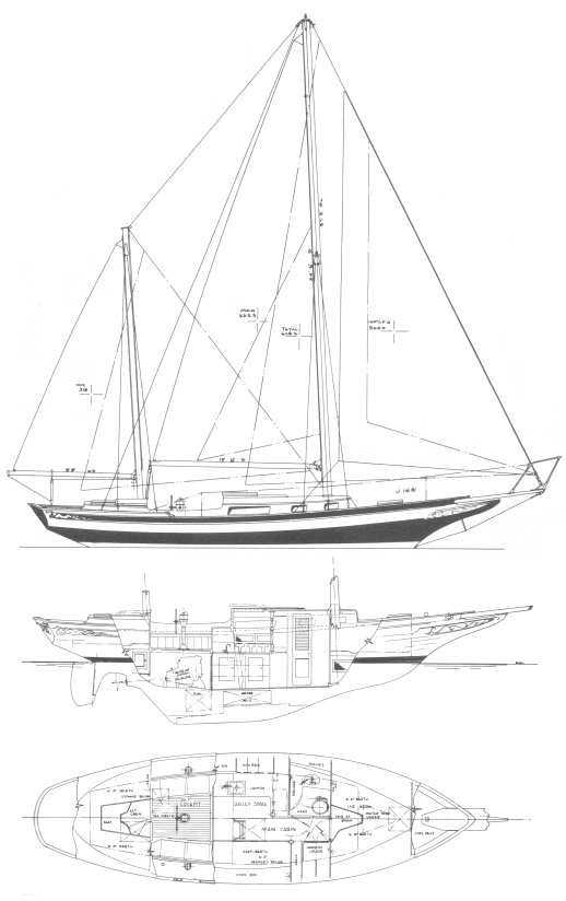 Privateer 35 sailboat under sail