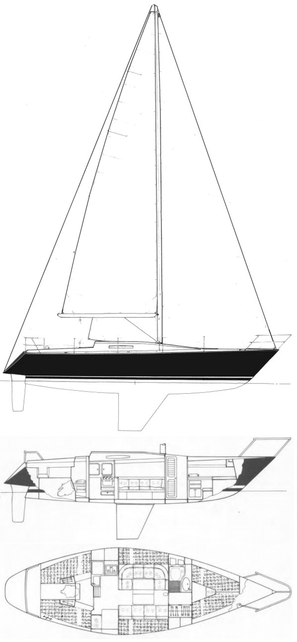 Pupa d36 sailboat under sail