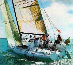 Quest 30 martin sailboat under sail