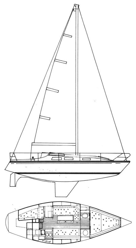 Quicksilver 30 sailboat under sail