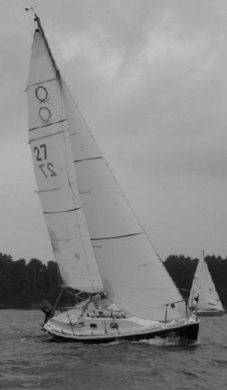 Quickstep 21 sailboat under sail