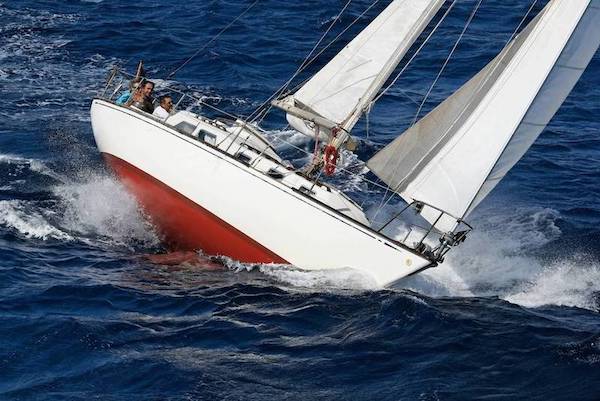 Raider 35 sailboat under sail