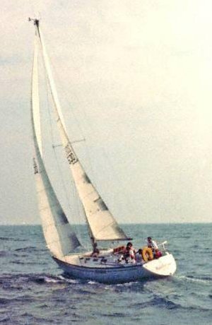Ranger 32 sailboat under sail
