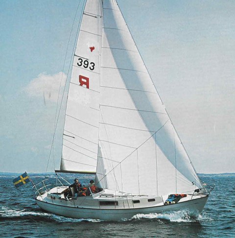 Rasmus 35 hallberg rassy sailboat under sail