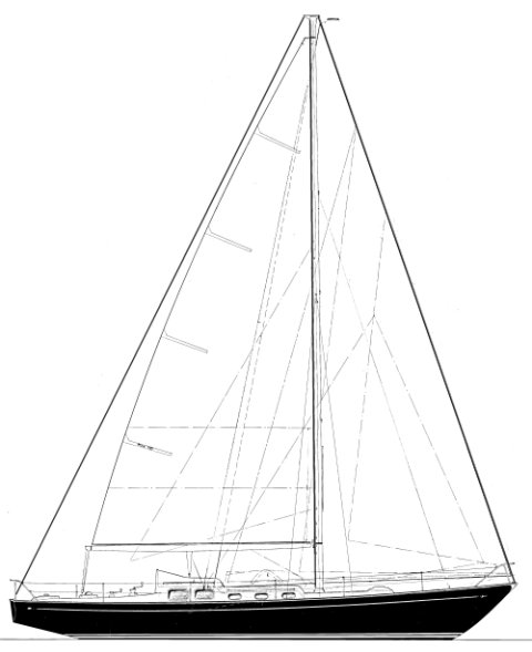 Rebel 41 sailboat under sail