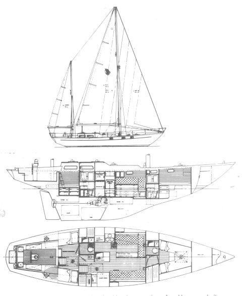 Reliance 44 sailboat under sail