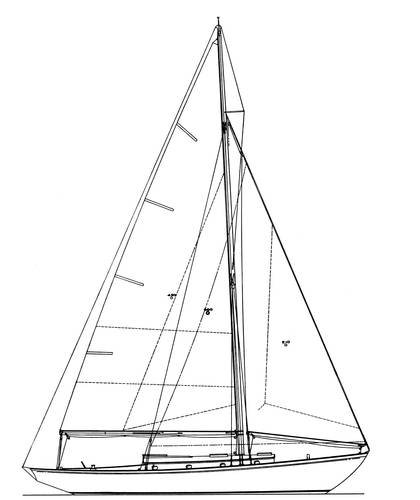 Rhodes 28 sailboat under sail