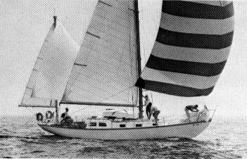 Rhodes 41 pearson sailboat under sail
