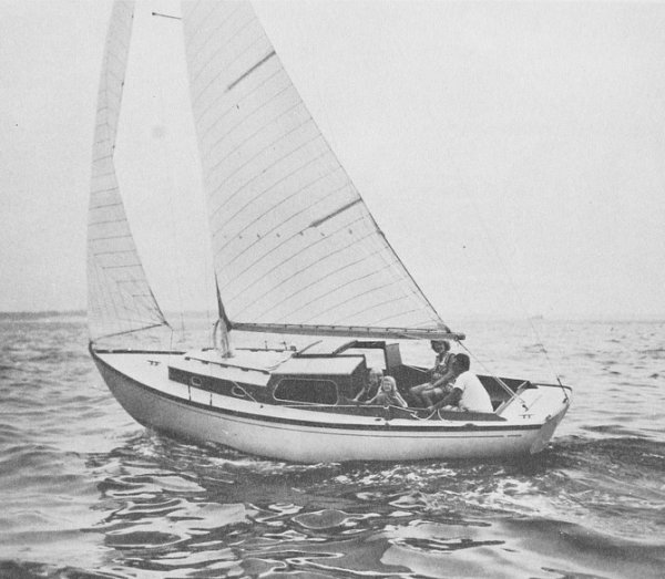 Rhodes idler sailboat under sail