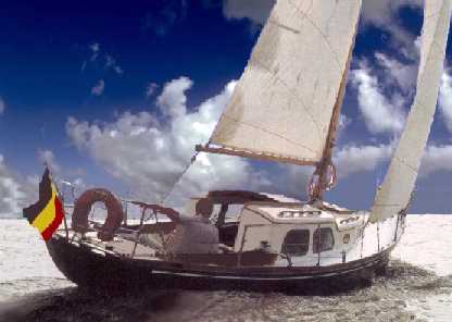 Rhodes ranger 29 sailboat under sail