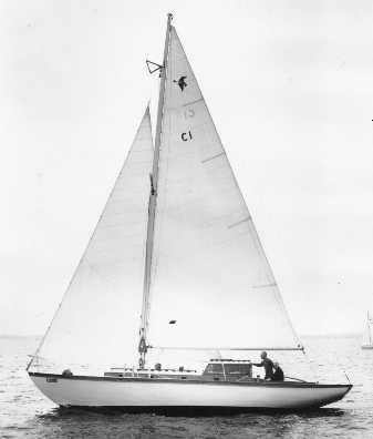 Whistler class rhodes sailboat under sail