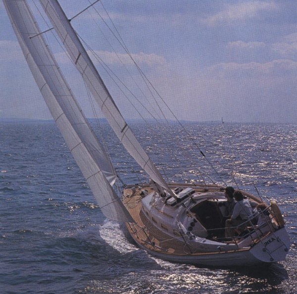 Rival 34 sailboat under sail