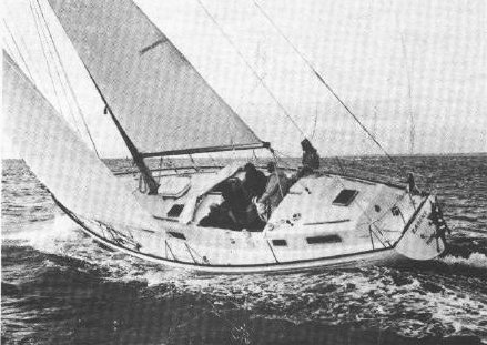 Rival 41 cc sailboat under sail