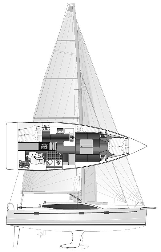 Rm 1260 sailboat under sail