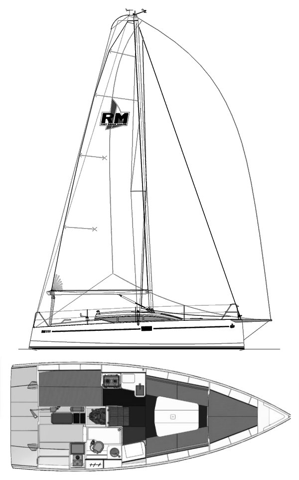 Rm 890 sailboat under sail