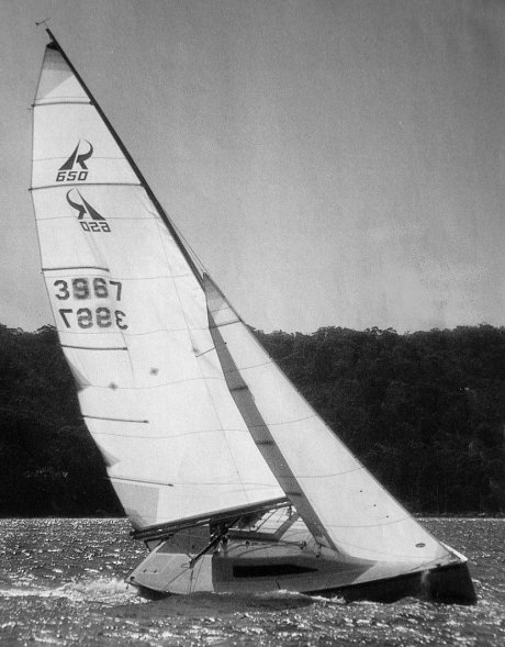 Ross 650 sailboat under sail