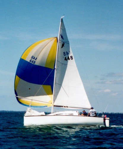 Ross 780 sailboat under sail