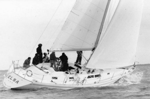 Roy 43 sailboat under sail