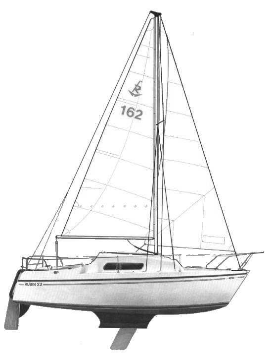 Rubin 23 wegu sailboat under sail