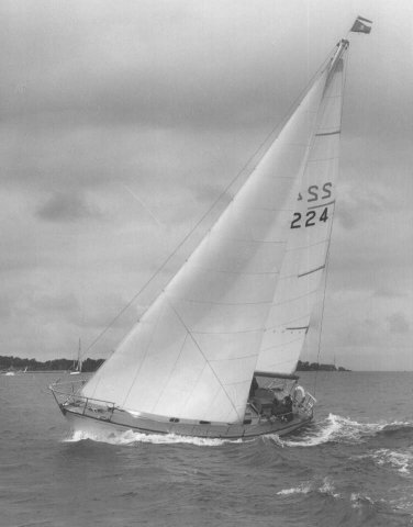 Rustler 31 sailboat under sail