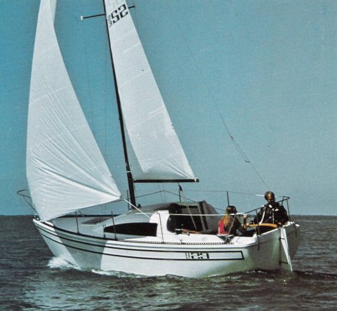 S2 70 sailboat under sail