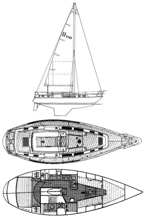 S2 110 c sailboat under sail