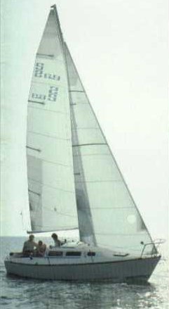 S2 69 sailboat under sail