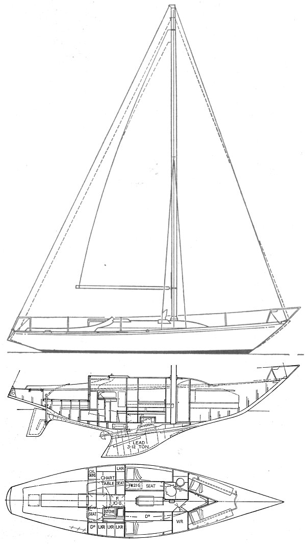 Ss one ton 1966 sailboat under sail