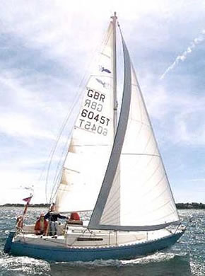 Sadler 25 mk ii sailboat under sail