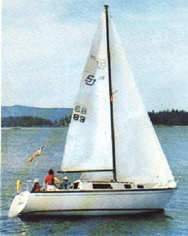 San juan 26 sailboat under sail