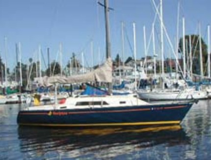 Santa cruz 33 sailboat under sail
