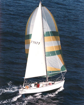 Santa cruz 40 sailboat under sail