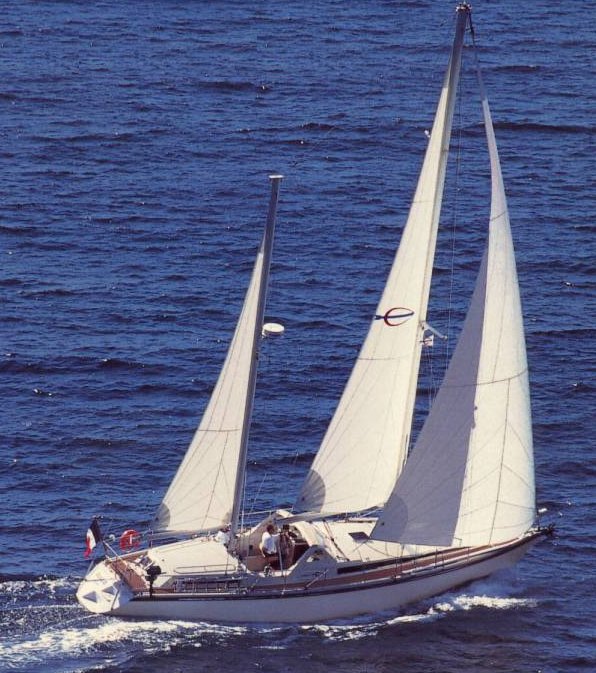 Santorin Amel sailboat under sail