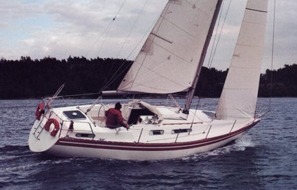 Scanmar 35 sailboat under sail