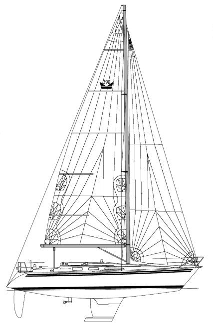 Scanner 392 sailboat under sail