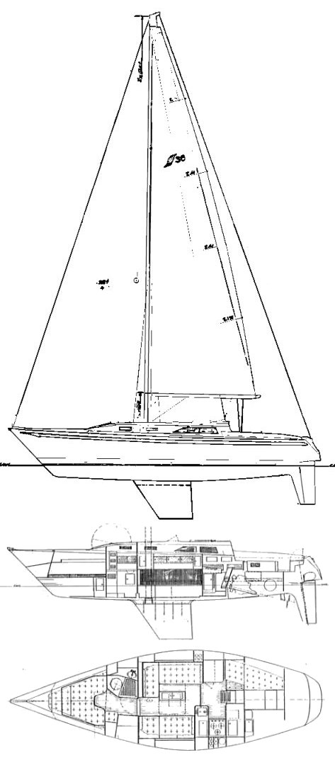 Sceptre 36 sailboat under sail