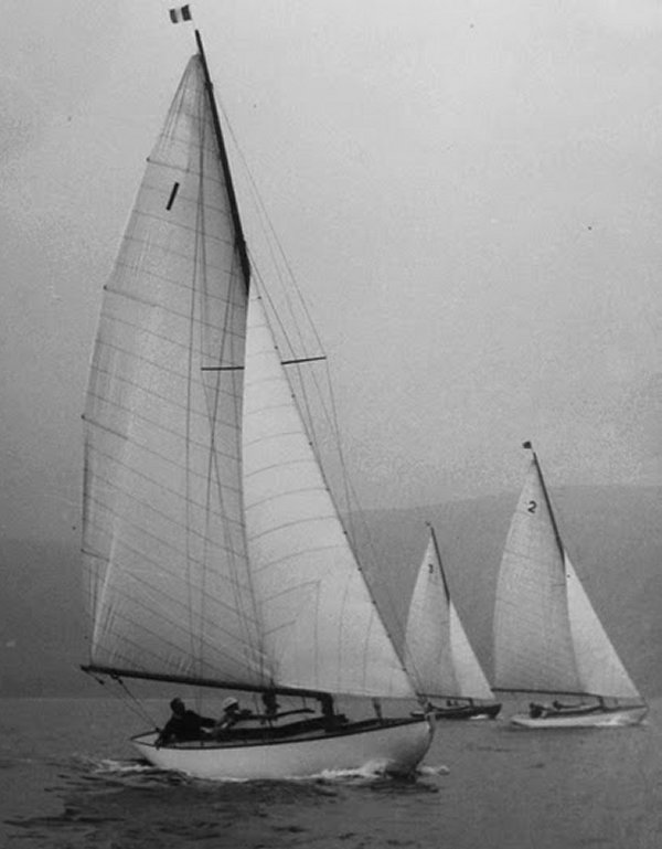 Scottish island class sailboat under sail