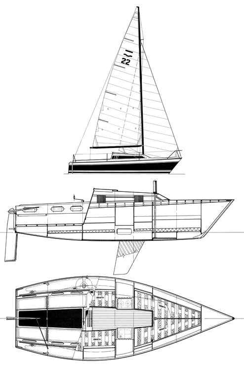Sea mini 21 sailboat under sail
