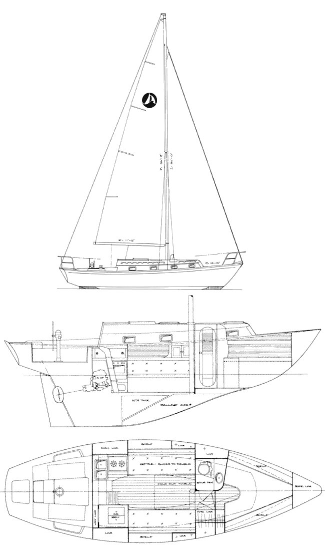 Sea sprite 30 sailboat under sail