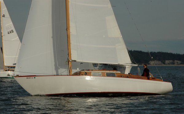 Seafair 32 sailboat under sail