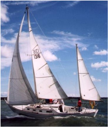 Seafarer 31 mki sailboat under sail